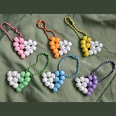 Heart Keychains, Half White Series (rainbow)