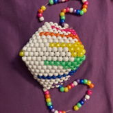 First Mask - White W/ Rainbow Drips