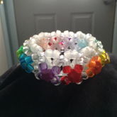 Transparent Rainbow 3D Cuff With UV Reactive Beads And Stars 1