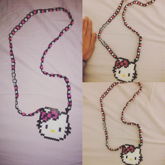 Hello Kitty Perler Kandi Necklace 