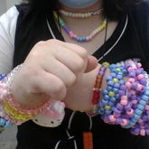 All My Kandi I'm Wearing Today! I Made 2 X-base Cuffs And One Is A Rotator