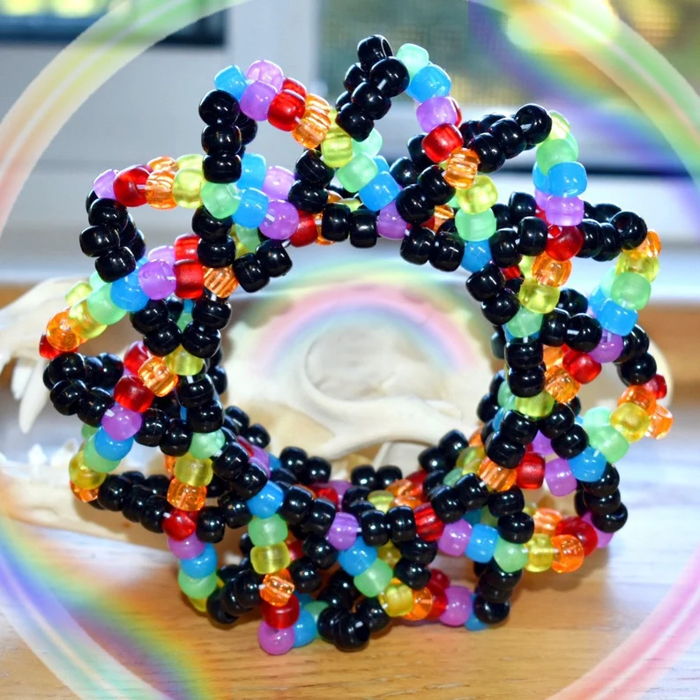 Rainbow Star Kandi Bracelet x Base Cuff