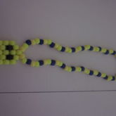 Yellow Pacman Ghost Yellow And Blue Necklace 