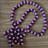 Pink And Black Star Necklace