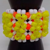 Spring Time Kandi Cuff With Glow Yellow In The Middle