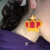 Perler Bead Crown Earrings
