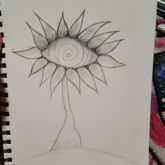 Weirdcore Flower Sketch