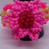 Pink Flower W/red Center And 3d Cuff