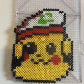 Pikachu With Ash's Hat Perler