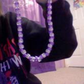 Purlpe And Clear Necklaces  