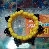 Black Spikes Yellow Base Cuff