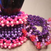 The Pieces Of The Sparkle Pink Bear Rotating Kandi Cuff