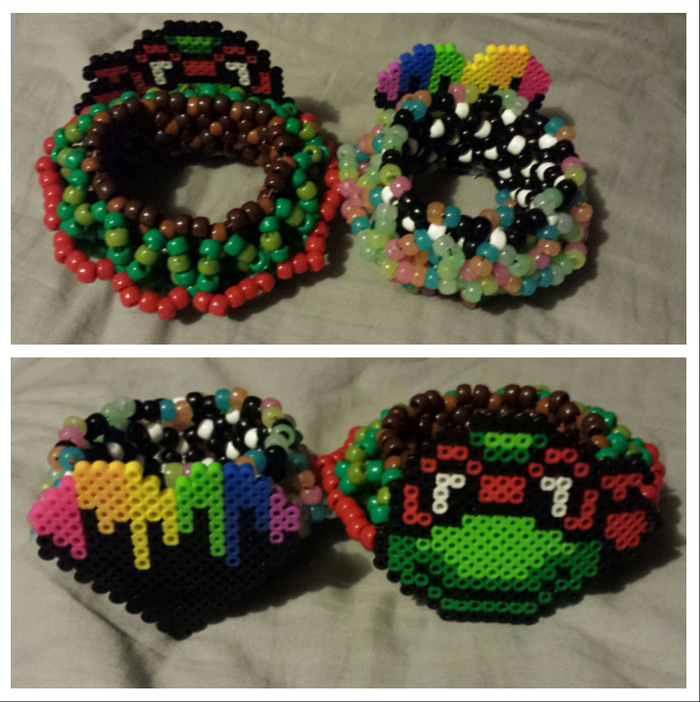 ninja turtle and melting rainbow heart cuffs by G_Man - Kandi Photos on ...