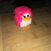 3d Pink Perler Penguin