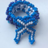 X Attached To 3D Blue Kandi Bracelet Kandi Cuffs