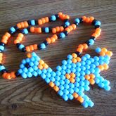 Blue & Orange Dinosaur Necklace