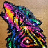 Rainbow Galaxy Wolf Perler